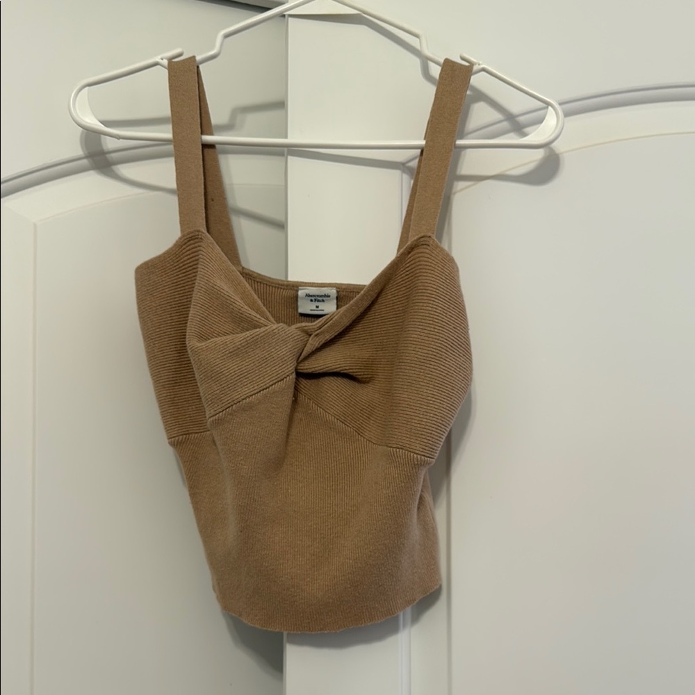 Abercrombie & Fitch Tan Camisole Tie Front Fitted
